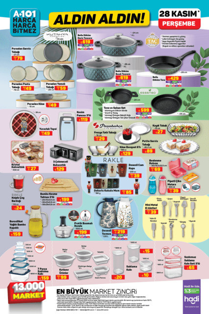 A101 Aldın Aldın 28 Kasım İndirim Kataloğunu Yayınladı! Bu Hafta A101’de Yok Yok! resim: 0