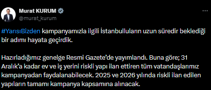 Milyonlara Müjde: Bakan Kurum'dan