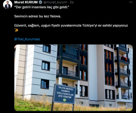 Bakan Kurum’dan ‘İlk Evim’ Paylaşımı: