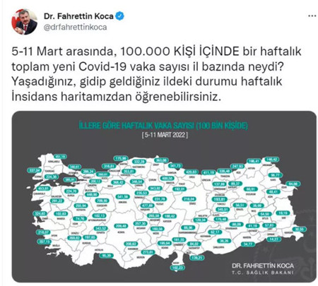 Sağlık Bakanı Koca vaka haritasını açıkladı! İşte zirvedeki il resim: 0