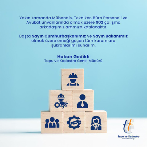 Tapu ve Kadastro Genel Müdürlüğü Mülakatsız 902 Personel Alımı Yapacağını Duyurdu! resim: 0