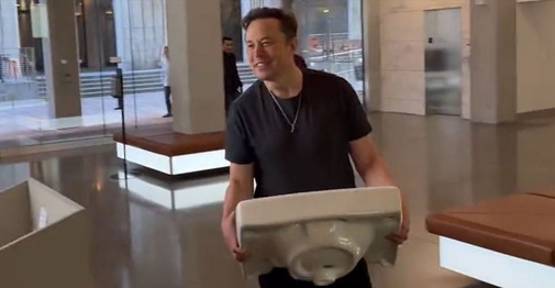 Elon Musk lavaboyla Twitter binasında! resim: 1