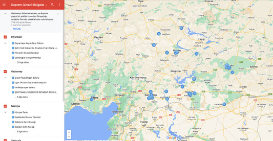 güvenli bölge google harita deprem