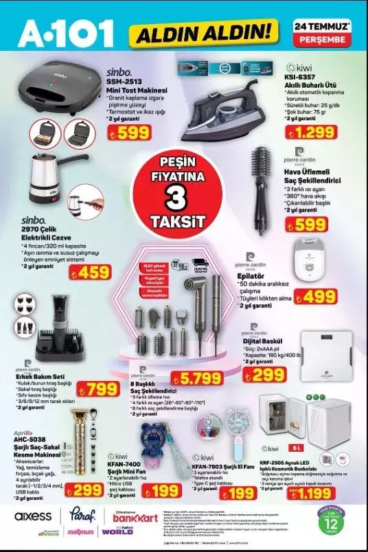A101 24 Temmuz Perşembe Aldın Aldın Kataloğu Yayımlandı: İşte A101’in 24 Temmuz Fırsat Kataloğu resim: 4