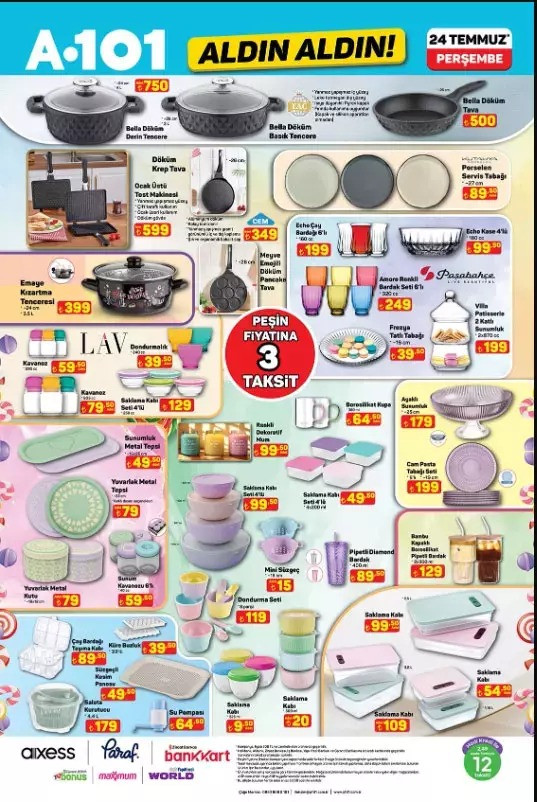 A101 24 Temmuz Perşembe Aldın Aldın Kataloğu Yayımlandı: İşte A101’in 24 Temmuz Fırsat Kataloğu resim: 0