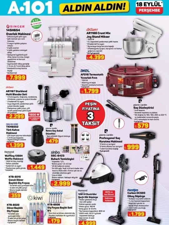 A101 Yeni Hafta İçin Fırsat Kataloğunu Yayımladı: İşte A101 Aldın Aldın 18 Eylül 2025 A101 Kataloğu… resim: 2