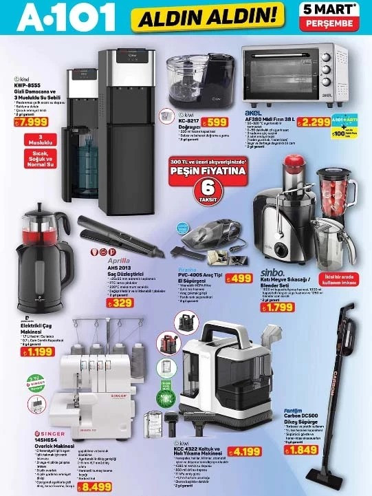 Overlok Makinesinden Akıllı Kedi Tuvaletine: 5 Mart 2026 A101 Aldın Aldın Kataloğu Yayında! resim: 1