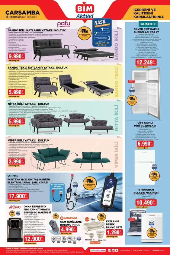 BİM İndirim Kataloğunu Yayımladı! BİM’e 16 Temmuz'da Yataklı Koltuk Geliyor! resim: 0