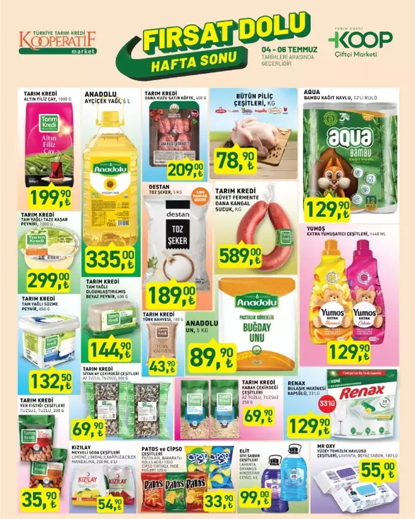 Türkiye Tarım Kredi Market'te Hafta Sonu Fırsatları Başladı! 22 Üründe Büyük İndirim! resim: 0