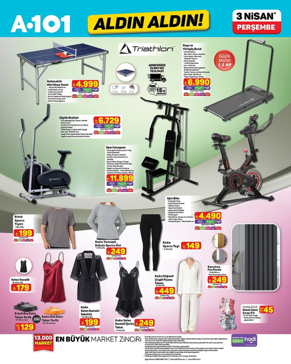 A101’e Karartma Fon Perde Koşu ve Yürüyüş Bandı Geliyor: İşte 3 Nisan 2025 A101 Aldın Aldın Kataloğu resim: 5