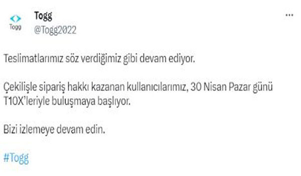 Togg T10X teslimatları ne zaman başlıyor? resim: 0