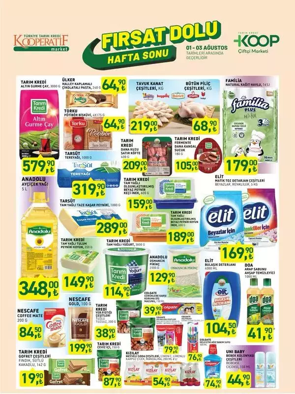 Tarım Kredi Market'te Hafta Sonu Fırsatı: İşte Tarım Kredi Marketinin 1-3 Ağustos Fırsat Kataloğu resim: 0