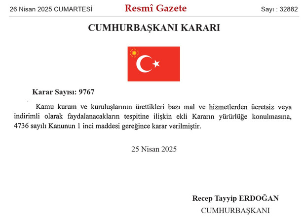Cumhurbaşkanı Erdoğan'ın Kararıyla O Tarihlerde Ulaşım Ücretsiz Olacak: Resmi Gazete'de Yayımlandı! resim: 0