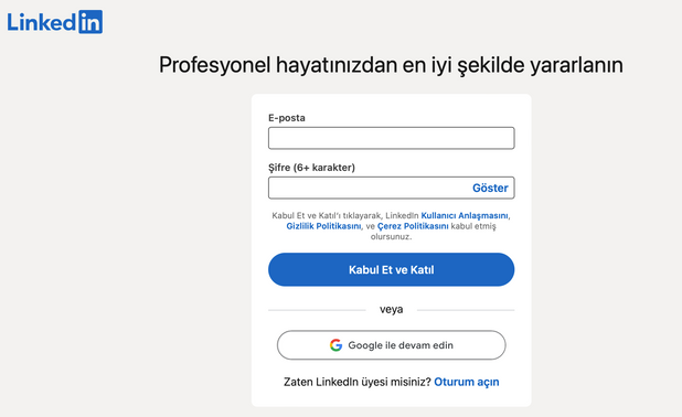 LinkedIn hesabı nasıl açılır? resim: 1