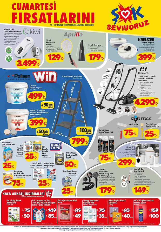 ŞOK 12 - 15 Temmuz İndirim Kataloğu Yayımladı! ŞOK'a Bu Hafta Sonu Buharlı Temizlik Makinesi Geliyor resim: 0