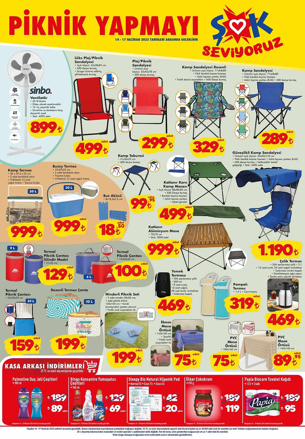 ŞOK 14 – 17 Haziran İndirim Kataloğunu Yayımladı! İşte ŞOK'un Piknik Yapmayı Sevenlere Özel Kataloğu resim: 0