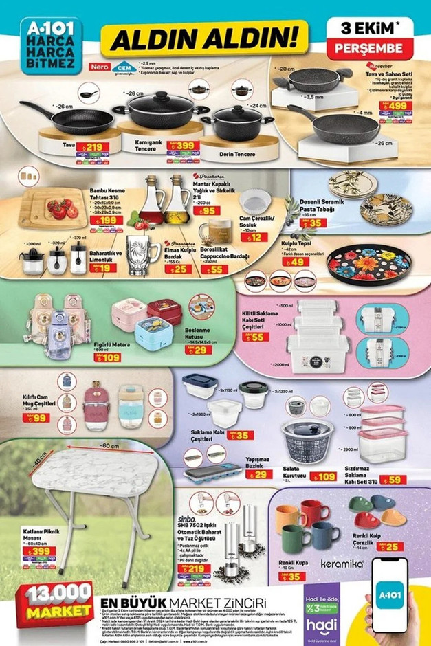 A101 3 Ekim İndirim Kataloğunu Yayınladı! Aktüel Kataloğunda Yok Yok… resim: 3