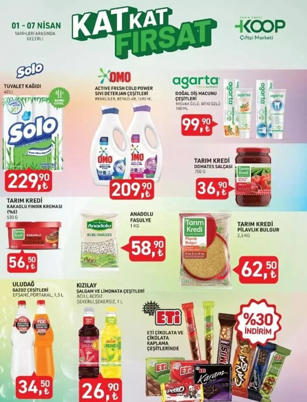 Tarım Kredi Marketleri'nde 4-7 Nisan Fırsatları Başladı:  Bazı Ürünlerde 