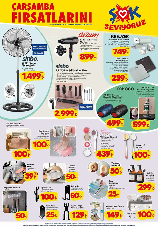 ŞOK Marketleri'nde 2-8 Temmuz 2025 Tarihleri Arasında Kaçırılmayacak Fırsatlar Başladı! resim: 0