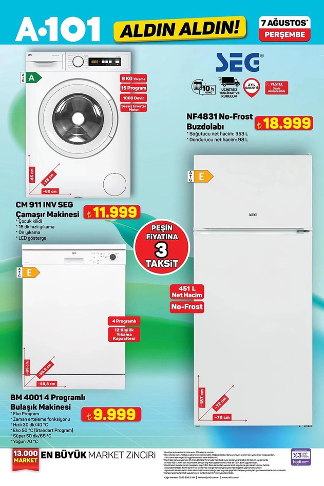 A101 Aldın Aldın 7 Ağustos Perşembe Kataloğunu Yayımladı: A101'de Bu Hafta Yine Yok Yok! resim: 8