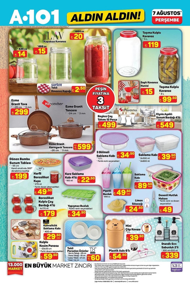 A101 Aldın Aldın 7 Ağustos Perşembe Kataloğunu Yayımladı: A101'de Bu Hafta Yine Yok Yok! resim: 3