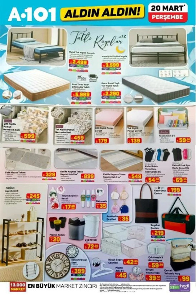 A101 Aldın Aldın Aktüel Kataloğunu Yayımladı: İşte, A101'in 20 Mart Perşembe Aktüel Ürün Kataloğu resim: 6