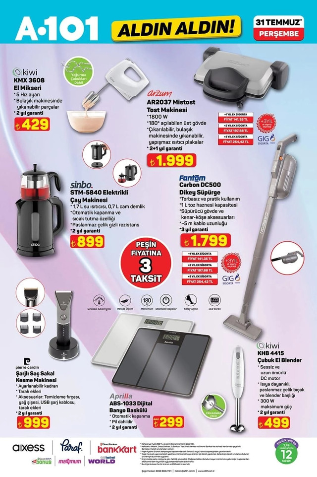 A101 Aldın Aldın İndirim Kataloğunu Yayımladı: A101 31 Temmuz Kataloğunda Büyük Sürprizler Var! resim: 0