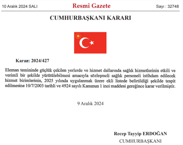 Cumhurbaşkanı Kararı İle 26 Bin 673 Sağlık Personeli Alımı Yapılacağı Resmi Gazete'de Yayımlandı! resim: 0