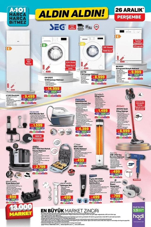 A101 Fırsat Kataloğunu Yayınladı! İşte A101 Haftanın Yıldızları 26 Aralık Perşembe Kataloğu… resim: 1