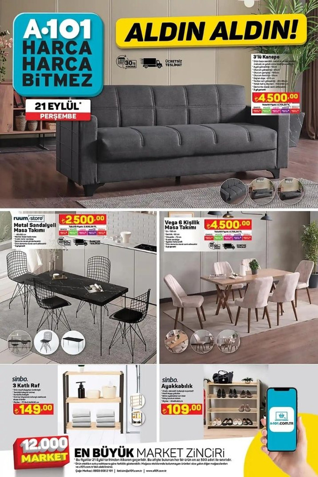 Mobilyalarını Yenilemeyi Düşünenlere Son Tarih 21 Eylül! A101'de Fırsat İndirim! resim: 0