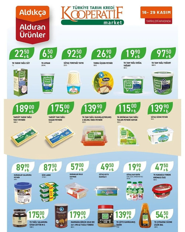 Tarım Kredi Kooperatif Market'ti Temel Ürünlerde Geçerli 19-29 Kasım İndirim Kataloğunu Yayınladı! resim: 1