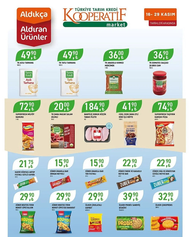 Tarım Kredi Kooperatif Market'ti Temel Ürünlerde Geçerli 19-29 Kasım İndirim Kataloğunu Yayınladı! resim: 0