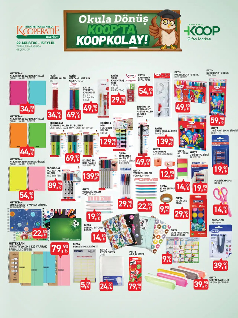 Türkiye Tarım Kredi Market'inde Kırtasiye Fırsatları Devam Ediyor: İşte İndirimli Kırtasiye Ürünleri resim: 1