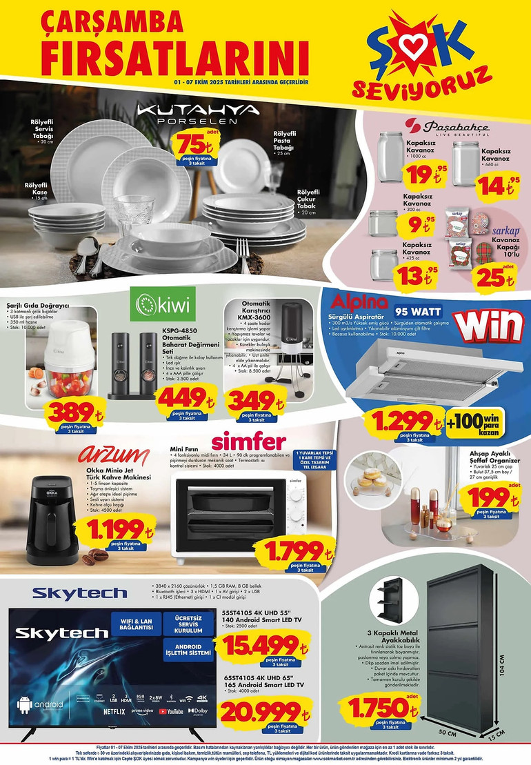 ŞOK 1- 7 Ekim 2025 İndirim Kataloğunu Yayımladı! ŞOK Aktüel Kataloğunda Yine Yok Yok resim: 3