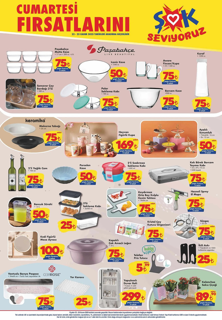 ŞOK 22 – 25 Kasım 2025 İndirim Kataloğunu Yayımladı! ŞOK Aktüel Kataloğunda Yine Yok Yok resim: 0