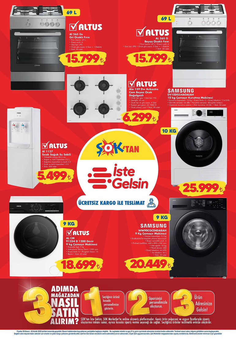 ŞOK’ta Büyük Hafta Sonu Fırsatı: Çamaşır Kurutma Makinesi Geliyor! İşte 29 Kasım 2025 Şok Kataloğu… resim: 2