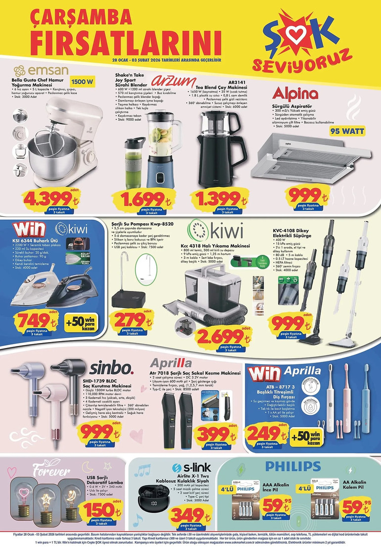 ŞOK 28 Ocak-3 Şubat 2026 İndirim Kataloğunu Yayımladı! ŞOK Aktüel Kataloğunda Yine Yok Yok resim: 3