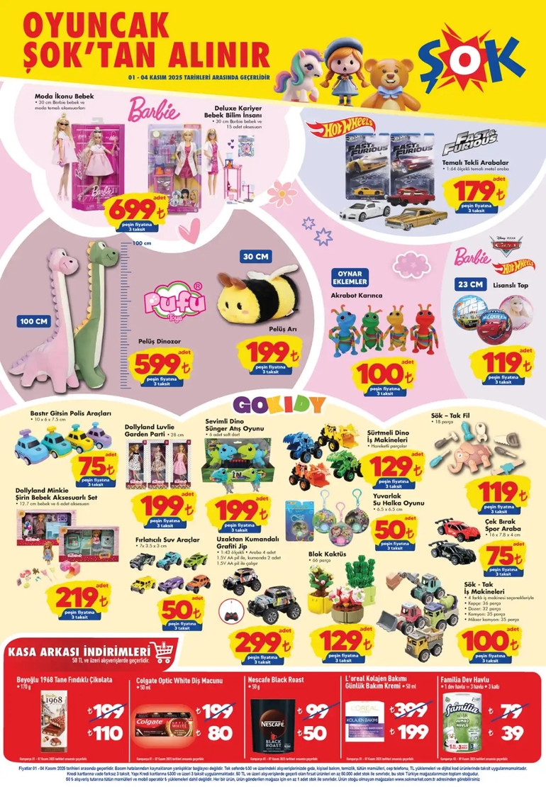 ŞOK 1-4 Kasım Aktüel Ürünler Kataloğu Yayımlandı: Gezer Terlikler, Oyuncaklarda ŞOK Fiyat! resim: 1