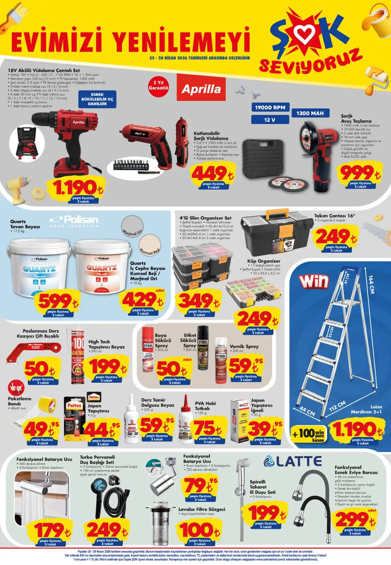ŞOK 25-28 Nisan 2026 Hafta Sonu İndirim Kataloğunu Yayımladı! ŞOK Aktüel Kataloğunda Yine Yok Yok resim: 0