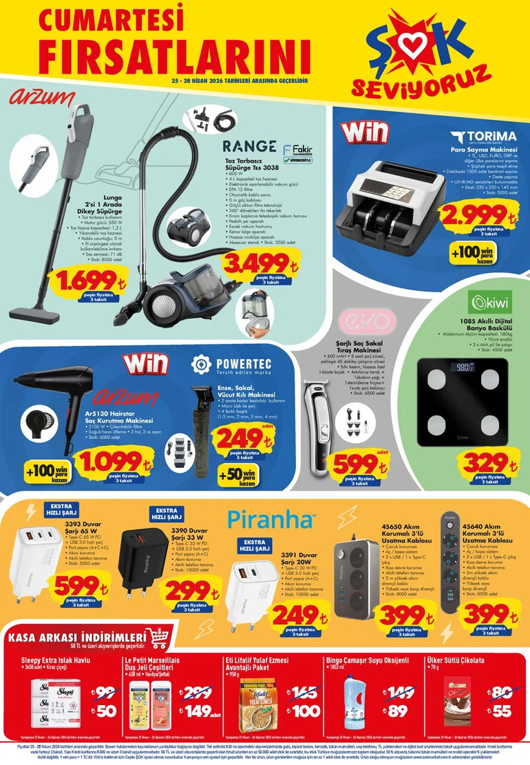 ŞOK 25-28 Nisan 2026 Hafta Sonu İndirim Kataloğunu Yayımladı! ŞOK Aktüel Kataloğunda Yine Yok Yok resim: 1