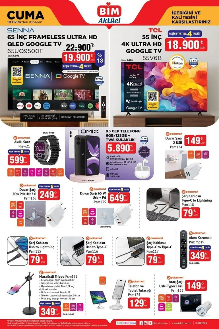 BİM’e Bu Hafta Ankastre Set, 65 İnç TV ve Olta Takımı Geliyor! İşte BİM 10 Ekim Cuma Kataloğu resim: 1