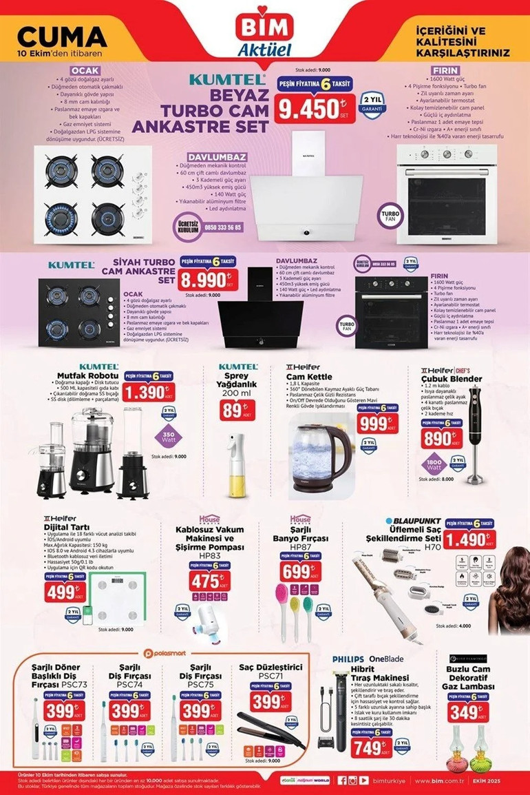 BİM’e Bu Hafta Ankastre Set, 65 İnç TV ve Olta Takımı Geliyor! İşte BİM 10 Ekim Cuma Kataloğu resim: 0