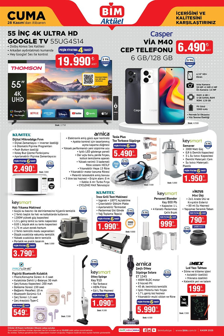 BİM 28 Kasım 2025 Cuma İndirim Kataloğunu Yayımladı! BİM Aktüel Kataloğunda Yine Yok Yok resim: 2