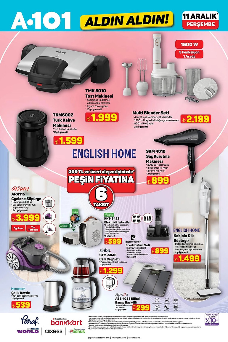 A101 Yeni Fırsat Kataloğunu Yayımladı: İşte A101 Aldın Aldın 11 Aralık 2025 A101 Kataloğu… resim: 2