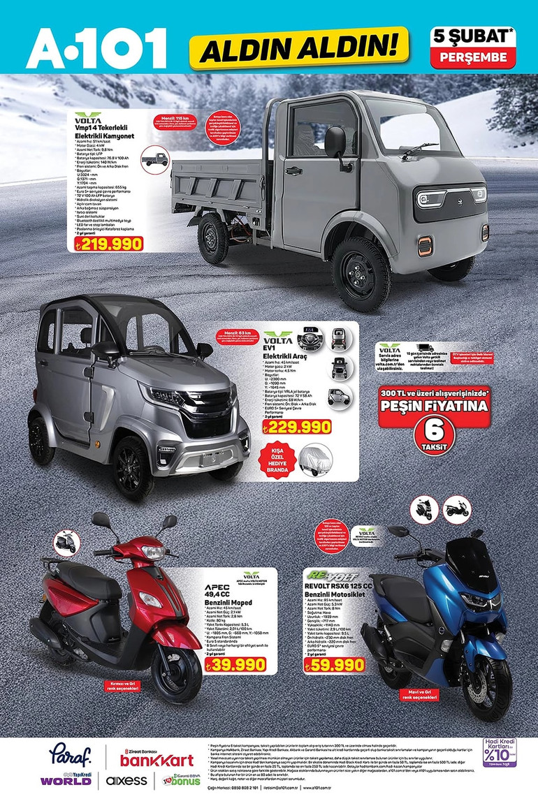 A101’e Elektrikli Kamyonet Geliyor: İşte A101 Aldın Aldın 5 Şubat 2026 İndirim Kataloğu... resim: 3
