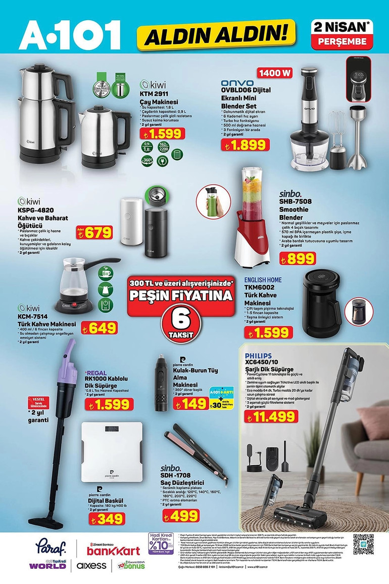 A101 2 Nisan 2026 Aldın Aldın Kataloğunu Yayımladı: A101’de Akıllı TV ve Philips Süpürge Fırsatı resim: 2