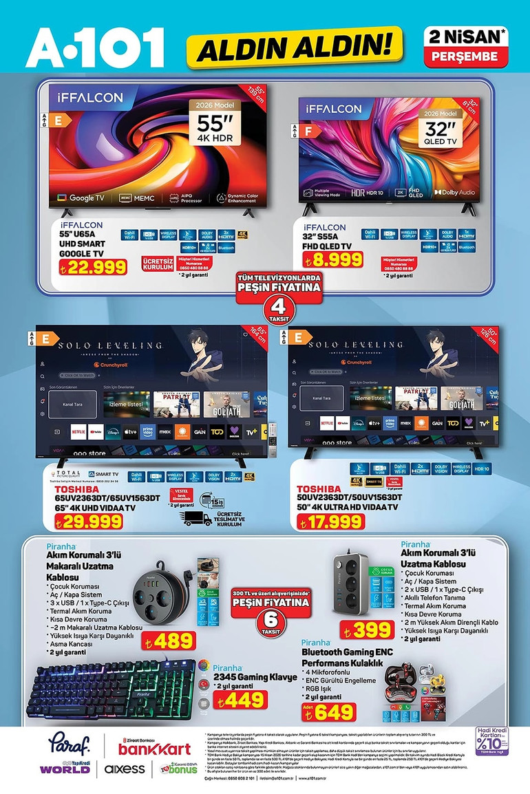 A101 2 Nisan 2026 Aldın Aldın Kataloğunu Yayımladı: A101’de Akıllı TV ve Philips Süpürge Fırsatı resim: 0