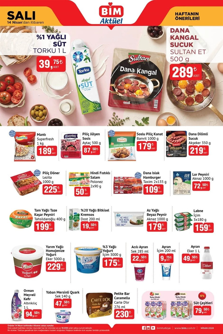 BİM Marketlerin İndirim Yağmuru: 4-15-17 NİSAN Günlerine Özel BİM İndirim Kataloğunda Yok Yok resim: 1