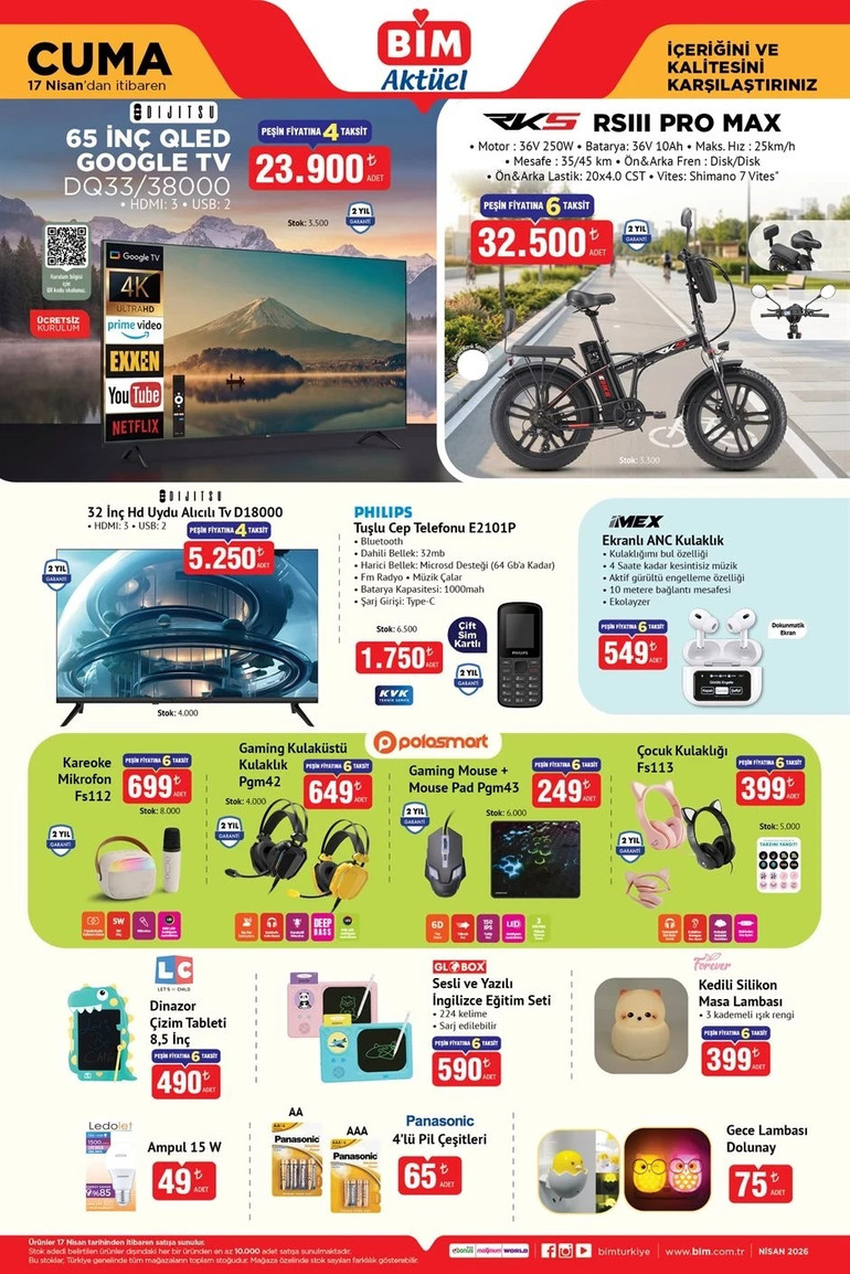 BİM Marketlerin İndirim Yağmuru: 4-15-17 NİSAN Günlerine Özel BİM İndirim Kataloğunda Yok Yok resim: 4