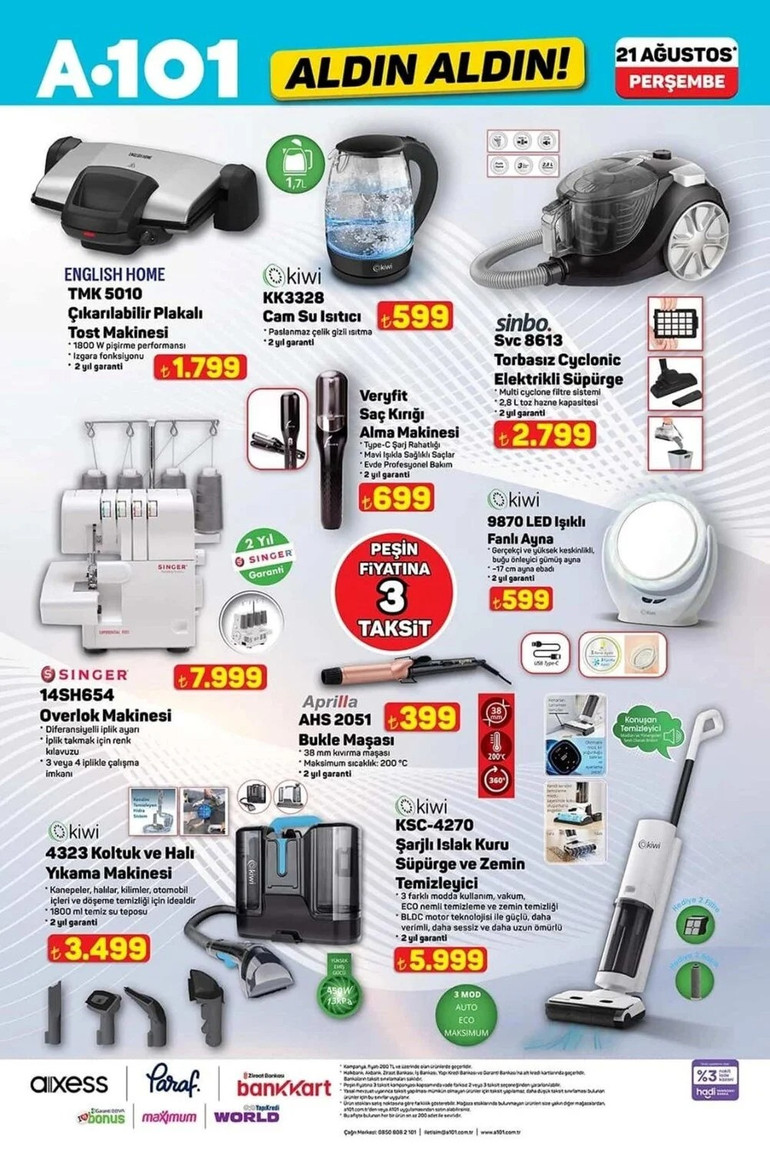 A101 Aldın Aldın 21 Ağustos Fırsat Kataloğu Yayında! İşte A101'in İndirimli Ürünler Listesi... resim: 3
